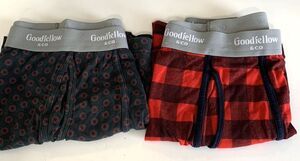 Goodfellow & Co Men's Print & Red Plaid Boxer Briefs 2pk